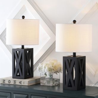 Jonathan Y Designs Stewart 21.5 Wood LED Table Lamp