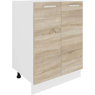 ebuy24 Gabinete De Cocina Vcm Dimensiones Aprox. Al. 82 X An. 60 X. T. 46 Cm Gabinete Inferior Con Dos Puertas Giratorias Muebles De Cocina - Esilo (blanco /