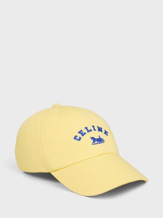 Celine Cappello in twill di cotone con logo ricamato