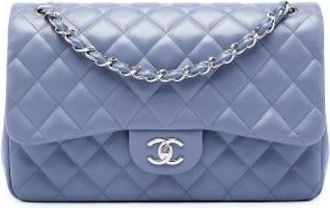 Chanel Pre-owned Classic Double Flap Shoulder Bag - Dames - Vintage Schoudertas - Paars - ONE Size - Leer - Vintage