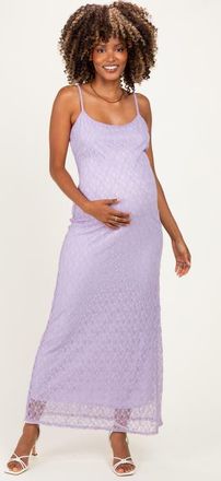 Pinkblush Sleeveless Lace Square Neck Maxi Dress in Lavender at Nordstrom, Size Medium