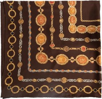 Versace Silky Scarves, unisex, Brown, Size: ONE SIZE The Lover Silk Scarf