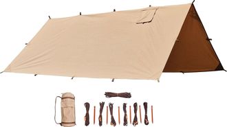 OEM Lona Bushmen Hot Tarp 4x3 De Algod&oacute;n, Polialgod&oacute;n De 220 G/m&sup2; Con Salida De Chimenea