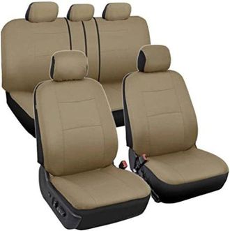 OEM Juego Completo De Fundas Para Asientos De Coche: Asientos Delanteros Y Traseros, F&aacute;cil Instalaci&oacute;n, Camiones, Furgonetas Y Suv, Gris Negro