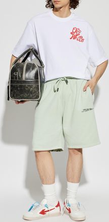Off-white T-shirt With Printed Logo, Mens, White