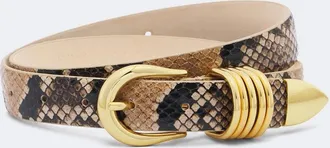 D&eacute;hanche D&eacute;hanche Hollyhock snake-effect leather belt