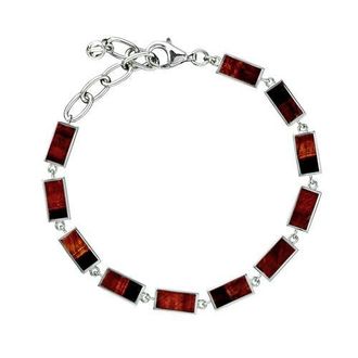 Jan Leslie Dash Rectangle Link Bracelet in Red at Nordstrom