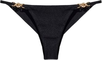 Versace Black Embellished Bikini Bottom Swimwear