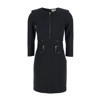 Elisabetta Franchi Dames, Jurken, Zwart, Maat: L Leer