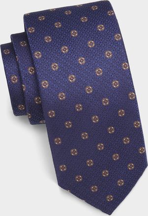 Canali Men & apos;s Textured Medium Silk Tie, Blue