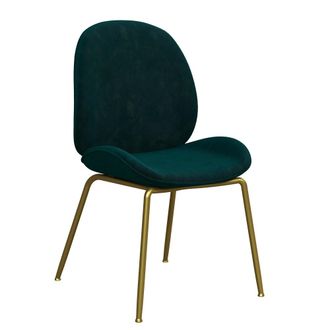 CosmoLiving by Cosmopolitan Silla de comedor en terciopelo verde