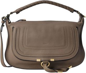 Chlo&eacute; Marcie Small Shoulder Bag - Dames - Handtassen - Beige - ONE Size - Leer - Tassen