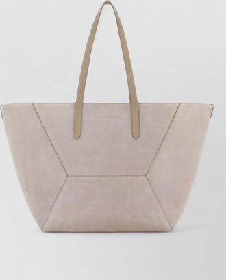 Brunello Cucinelli na suede leather tote bag
