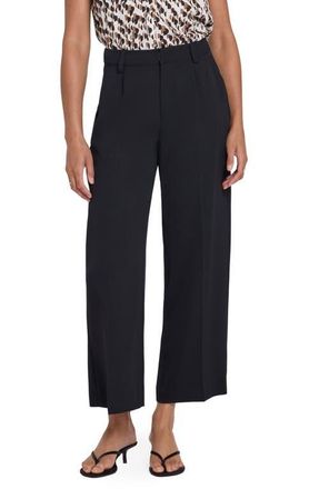 NYDJ Crepe Ankle Wide Leg Pants in Black at Nordstrom, Size 0Regular