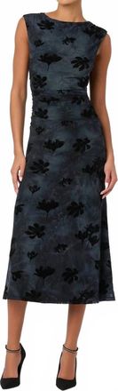 Astr Tionne Floral Midi Dress In Teal/black