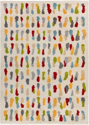 Atticgo Alfombra shaggy geometrica crema/multicolor 160x230 cm