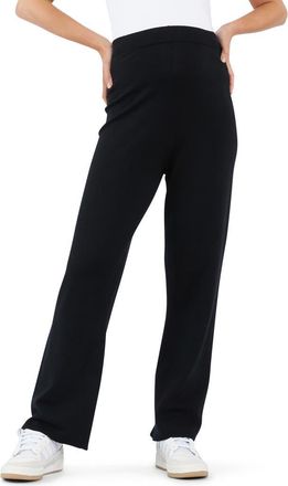 Ripe Rylan Knit Straight Leg Maternity Pants in Black at Nordstrom, Size Xx-Large