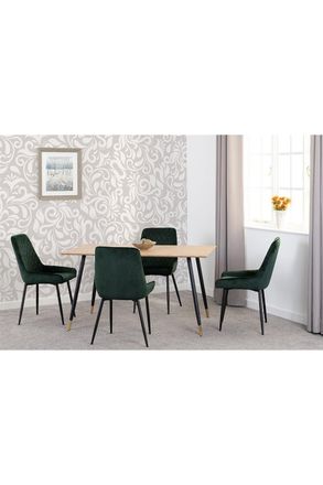 Seconique Hamilton Medium Dining Set with Avery Chairs in Green