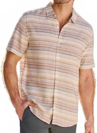 FAIRFAX & FAVOR Mens Estmont Linen Blend Shirt In Natural/pink/slate