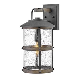 Netlighting Hinkley Lakehouse Outdoor Wall Lantern Aged Zinc with Driftwood Grey IP44
