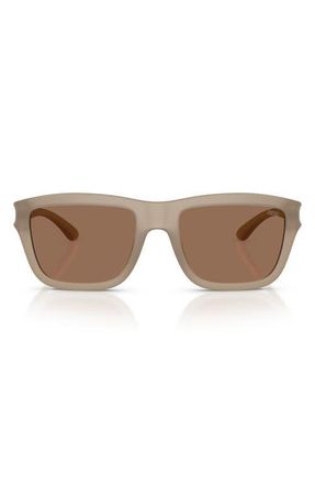 Diesel 55mm Gradient Square Sunglasses in Opal Grey/Dark Brown at Nordstrom
