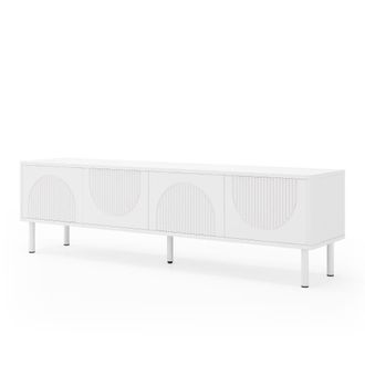 Urban Meuble Mueble de TV blanco mate con dise&ntilde;o minimalista y 4 puertas