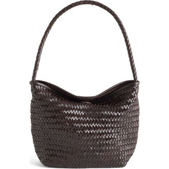 Madewell The Handwoven Leather Shoulder Bag in Coffee Bean at Nordstrom