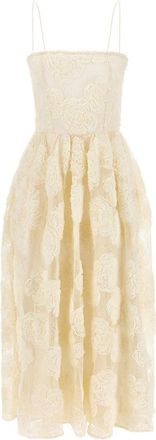 Rotate flower mesh midi dress