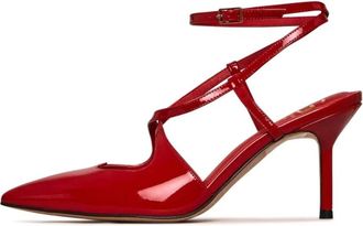 Cesare Gaspari Patent Strappy Heels - Red - Dames - Pumps - Rood - 41 EU - Leer - Schoenen
