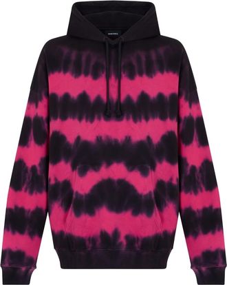 Diesel Tie-dye Effect Hoodie - Heren - Hoodies - Zwart - XL - Katoen - Hoodies & sweatvesten