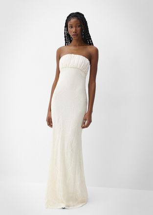 Icone Womens Sequined seashells pleated bust maxi dress