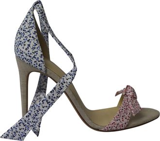 Alexandre Birman Womens Clarita Floral Knotted Heels in Multicolor Cotton - Multicolour - Size 41.5 EU/IT