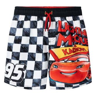 Disney Cars Lightning McQueen Swimwear Swim Trunks in Mcqueen Checkered at Nordstrom, Size 18M