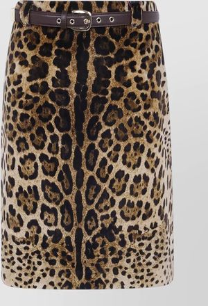 Max Mara leopard velvet a line skirt