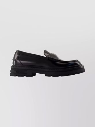 Versace calfskin flat loafers chunky sole