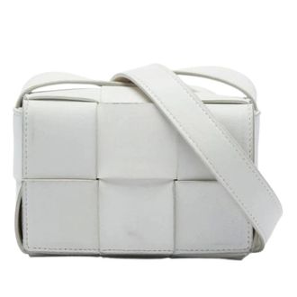 Bottega Veneta Pre-owned Cassette Schoudertas - Dames - Pre-owned - Wit - Maat: ONE Size Zijde