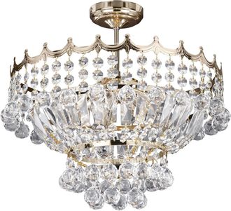 Searchlight Eleganter Kronleuchter Versailles Gold ø 42/ H 44 cm - 5 flammig