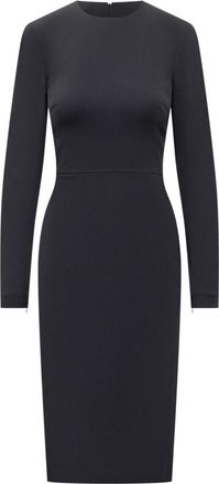 Victoria Beckham Blue Round Neck Midi Dress