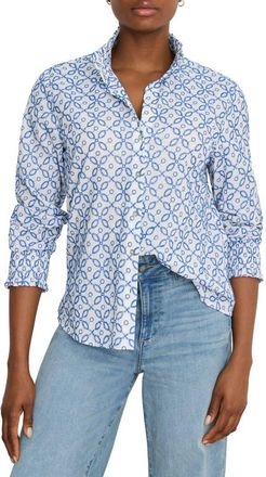 Nic+Zoe Embroidered Tile Shirt in Blue Multi at Nordstrom, Size Xx-Large