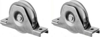 OEM Rueda Con Ranura Redonda - Acero - 100 Mm - Soporte De 2 Agujeros - Paquete De 2 - Gris