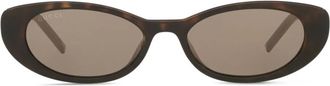 Gucci oval-frame sunglasses - women - Plastic - 52 - Green