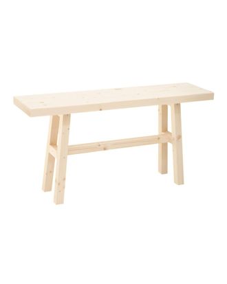 Deco Wood Banqueta de madera maciza en tono natural de 100x50cm