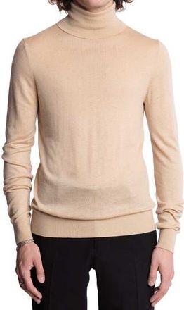 Paisley & Gray Fine Gauge Turtleneck Sweater in Almond at Nordstrom Rack, Size Xxx-Large
