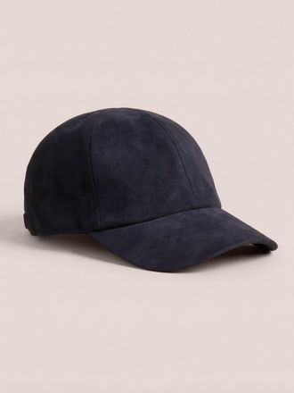 Luca Faloni Midnight Blue Leather Baseball Cap