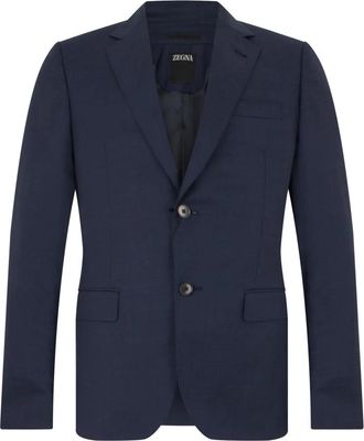 Ermenegildo Zegna Enkelrijig wollen jas - Heren - Blazers - Blauw - M - Wol - Jassen