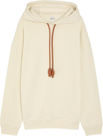 Loewe Anagram-embroidered Hooded Cotton Sweatshirt - Ecru - XL