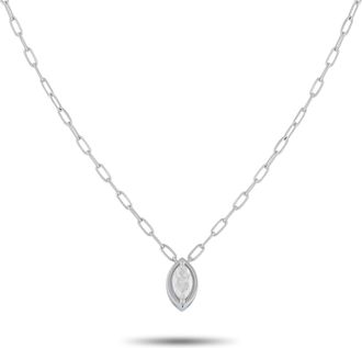 Luxury Bazaar 18K White Gold 0.50ct Diamond Pendant Necklace ANK-20512