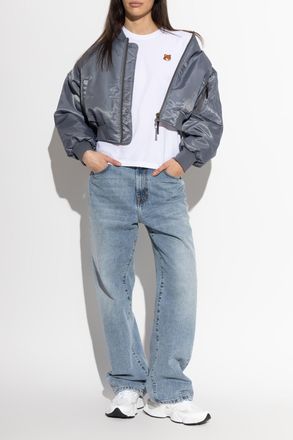 Maison Kitsun&eacute; T-shirt With Logo Patch, Womens, White