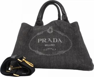 Prada Black Denim Tote Bag (Pre-Owned)