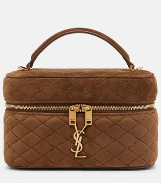 Saint Laurent Gaby Mini quilted suede vanity bag
